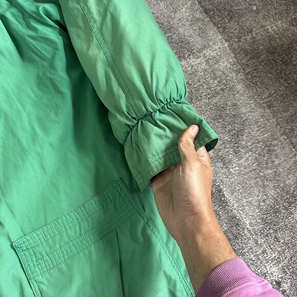 Men's Vintage 90's Catherine Hall Green Purple Flannel Lined Parka Jacket Sz L - Picture 3 of 5